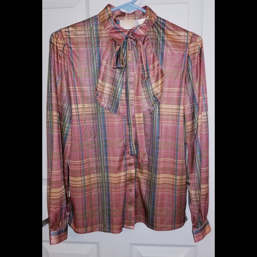 True vintage Career Guild Silky Bow Working 9-5 Blouse Vintage Size 12